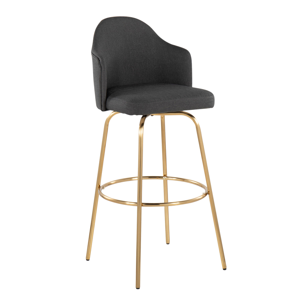 Ahoy - Contemporary Fixed Height Bar Stool & Round Footrest (Set of 2)