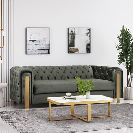 Mirod Sofa with Tufted Back and Arm - Gray