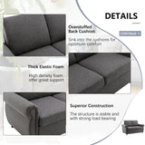 57.9" Sleeper Loveseat with Twin Size Memory Foam Mattress with Two USB Ports - Grey