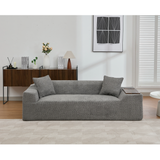 2 Piece Boucle Cloud Living Room Set with 2 Trays - Dark Gray