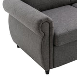 57.9" Sleeper Loveseat with Twin Size Memory Foam Mattress with Two USB Ports - Grey