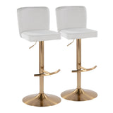 Henry - Contemporary Adjustable Barstool With Swivel With Rounded T Footrest (Set of 2)