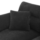 Modern Convertible Sectional Sofa with Pillows and Ottoman - Black