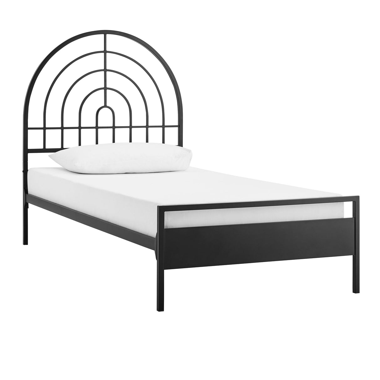 Twin Bed Contemporary Metal Arch - Black