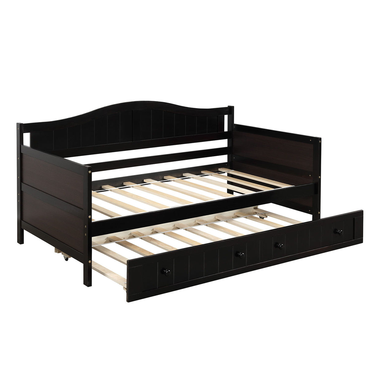 Wooden Daybed With Trundle Bed, Sofa Bed For Bedroom Living Room