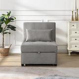 Folding Chair Sofa Bed - Gray Fabric