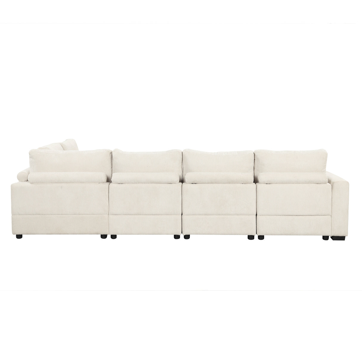 121.3" Modular Sectional Sofa with Two Movable Ottomans,  Beige