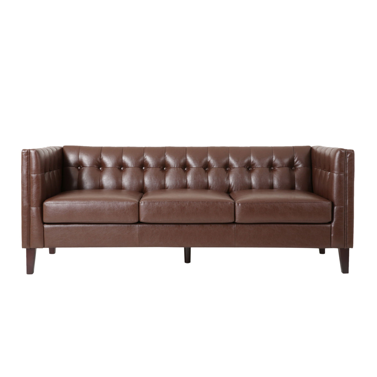 Comfy 3 Seat Sofa With Tufted Back, Modern For Living Room