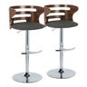 Cosi - Mid Century Modern Adjustable Barstool With Swivel & Rounded T Footrest (Set of 2)