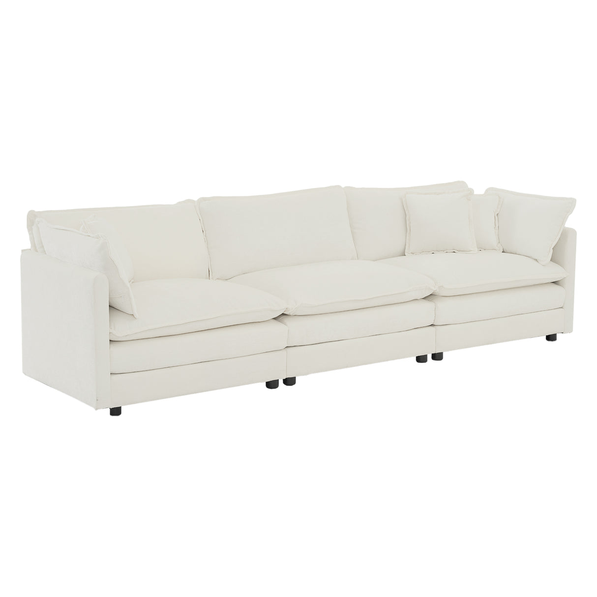 Chenille 2 Piece Living Room Set - White