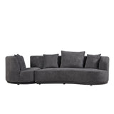 Living Room Sofa Set With Luxury Teddy Fleece, 2 Seater, Armchair Swivel 360°