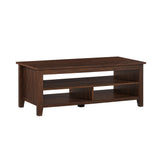 Coastal Grooved Panel Coffee Table With Lower Shelf