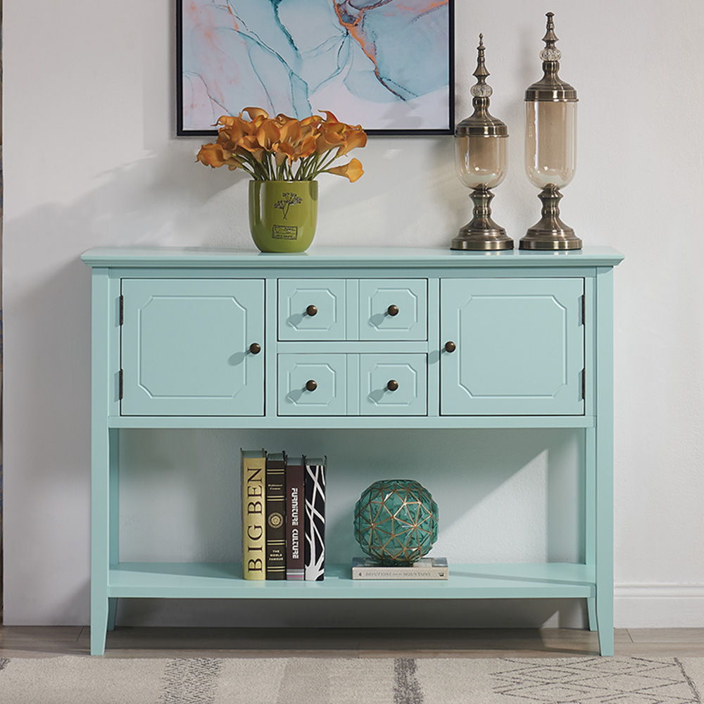 Accent Cabinet With Doors - Aqua Green