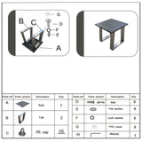 Outdoor Indoor Aluminum Square End Table/Side Table - Powdered Pewter