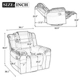 Home Theater Recliner Set Manual Recliner Chair With Wide Armrest, Two Built-In Cup Holders For Living Room