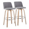 Toriano - Contemporary Fixed Height Barstool With Swivel & Round Footrest (Set of 2)