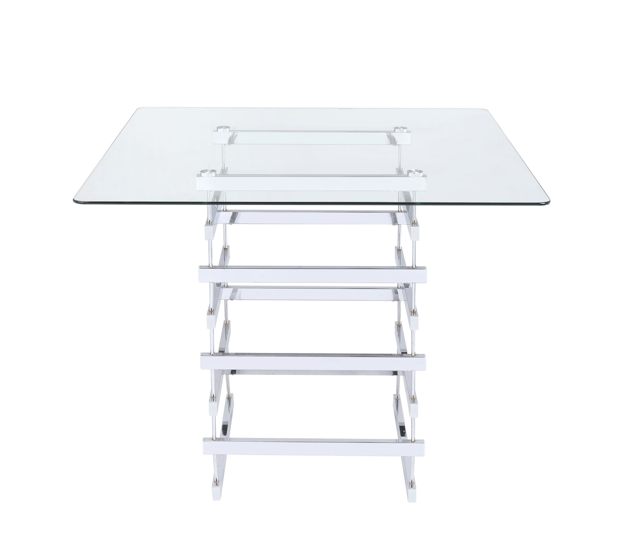 Nadie - Clear Glass Top Counter Height Table - Chrome