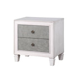 Katia - Weathered Night Stand - Gray / White