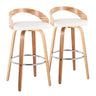 Grotto - Contemporary Fixed Height Barstool With Swivel With Round Footrest (Set of 2)