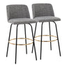 Toriano - Contemporary Fixed Height, Barstool With Swivel & Round Footrest (Set of 2)