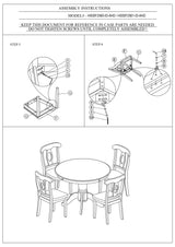 5 PC Round Dining Room Set with 4 Side Chairs - Black