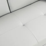 Sleeper Sofa with Armrest and Two Cup Holders - White