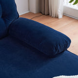 83" Modern Velvet Sofa Chaise - Blue