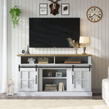 58" TV Stand With Storage Cabinet And Shelves - White