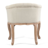 French Country Accent Chair With Carved Legs - Beige