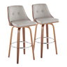 Gianna - Mid Century Modern Fixed Height Barstool With Swivel With Round Footrest (Set of 2)