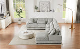 129" Oversized U-shaped Sofa Sectional in Soft Corduroy with a Chaise Lounge , Grey