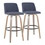 Toriano - Fixed Height Contemporary Barstool With Swivel With Round Footrest (Set of 2)