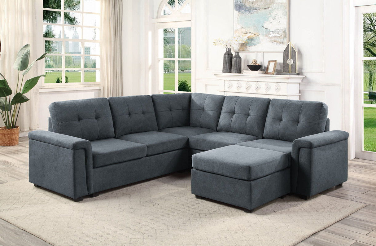 Isla - Fabric Sectional Sofa With Ottoman