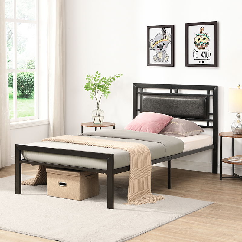 Twin Size Metal Bed - Black