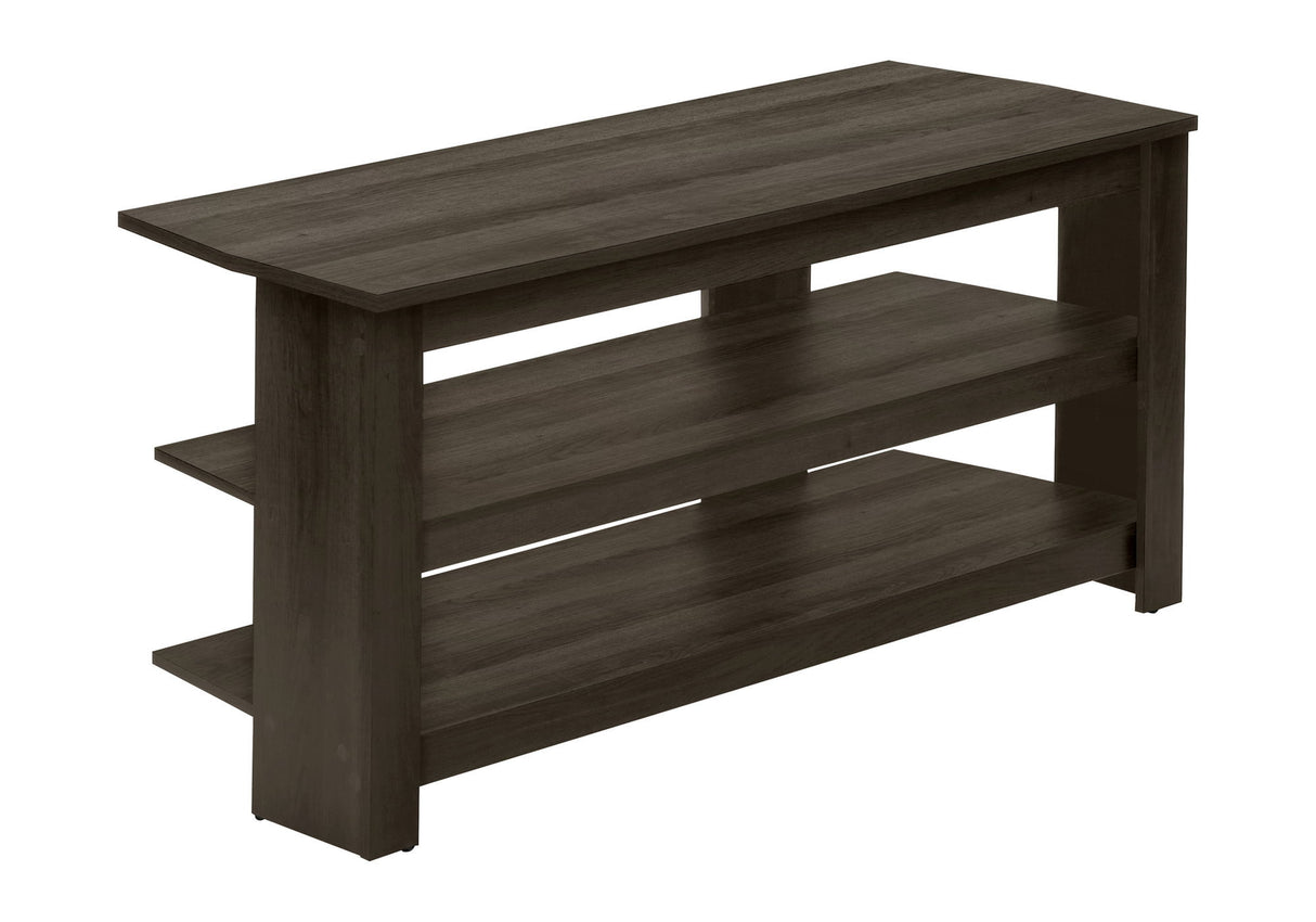 TV Stand, Console, Media Entertainment Center, Storage Shelves, Living Room, Bedroom, Contemporary, Modern - Oak