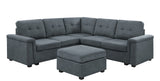 Isla - Fabric Sectional Sofa With Ottoman