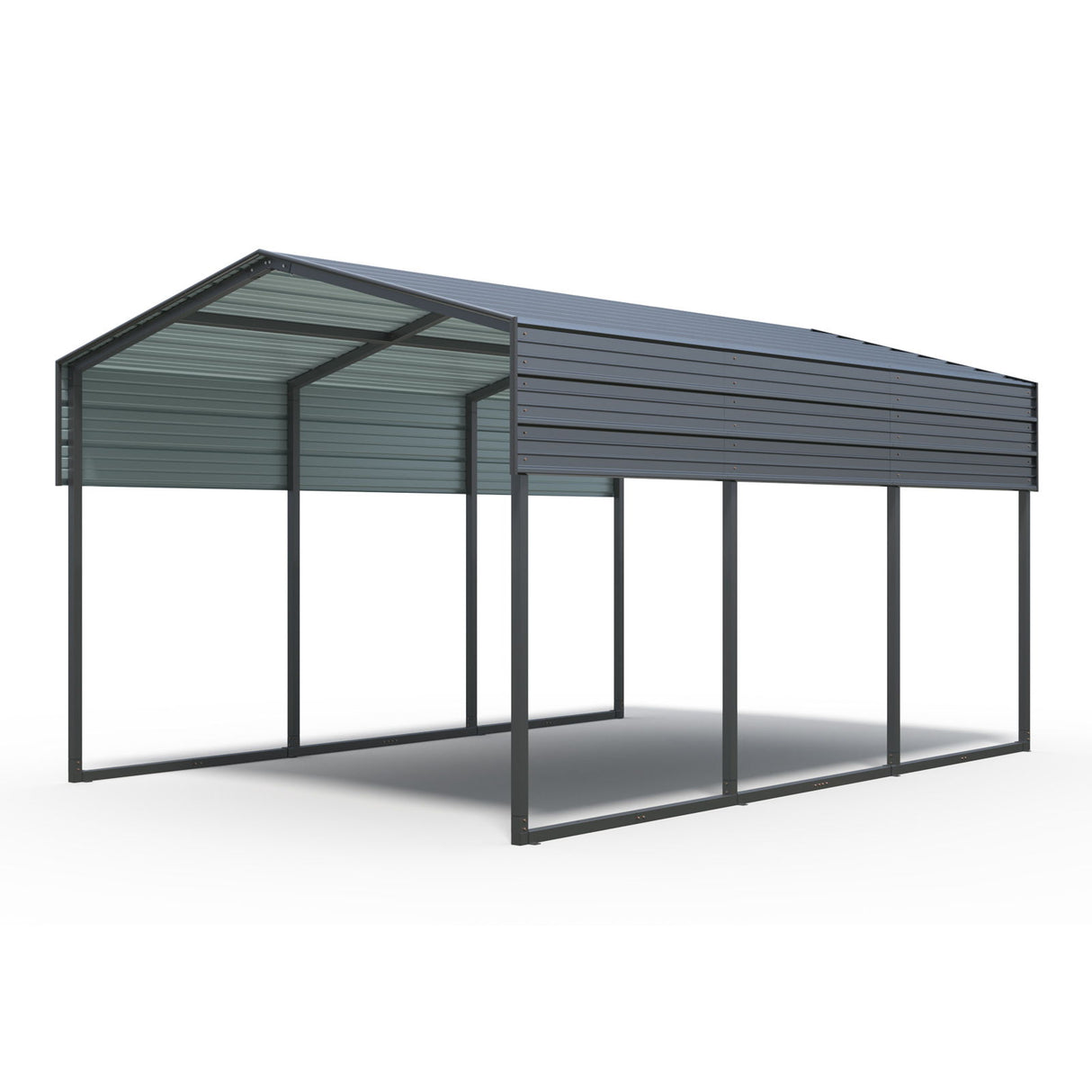 10 X 15 Ft Carport, Outdoor Carport, Heavy Duty Carport Canopy With Galvanized Steel Roof And Frame, Metal Carport Large Garage For Driveway Car, Truck - Charcoal