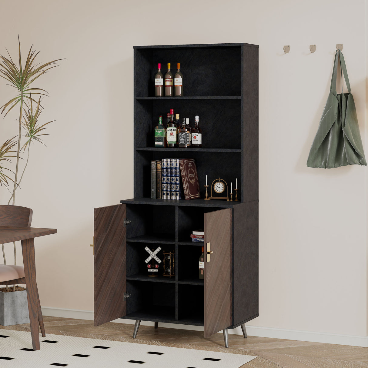 Accent Storage Cabinet With Storage  - Brown / Light Gray