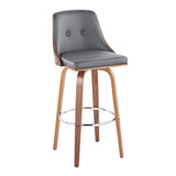 Gianna - Mid Century Modern Fixed Height Barstool With Swivel With Round Footrest (Set of 2)