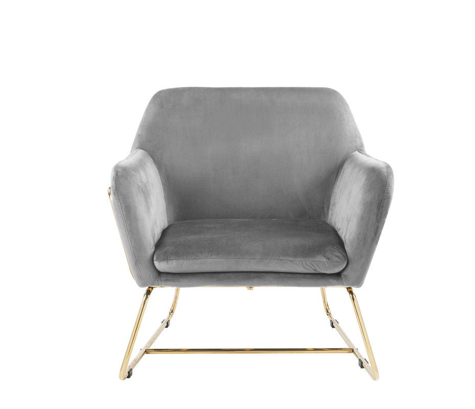 Keira - Velvet Accent Chair With Metal Base