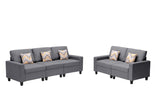 Nolan - Linen Fabric Sofa And Loveseat Living Room With Pillows And Interchangeable Legs