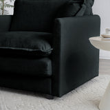 Modern Chenille 3 Piece Living Room Set - Black