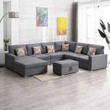 Nolan - 7 Piece Sectional Sofa With Pillows And Interchangeable Legs