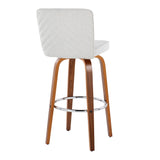 Henry - Contemporary Fixed Height Barstool With Swivel With Round Footrest (Set of 2)