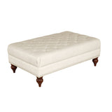 Aliso - Leather Ottoman - Cream White