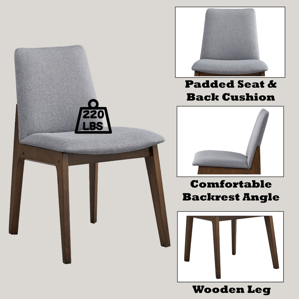 Kaela - Side Chair (Set of 2) - Light Gray