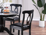 5 PC Round Dining Room Set with 4 Side Chairs - Black