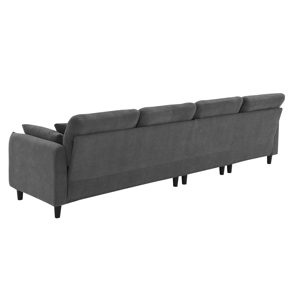 Modern  Sectional Sofa with Pillows and Ottoman - Gray