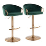 Claire - Contemporary / Glam Adjustable Bar Stool (Set of 2)