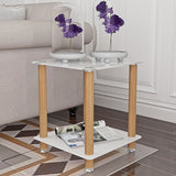 Side Table, 2 Tier Space End Table, Modern Night Stand, Sofa Table, Side Table With Storage Shelve